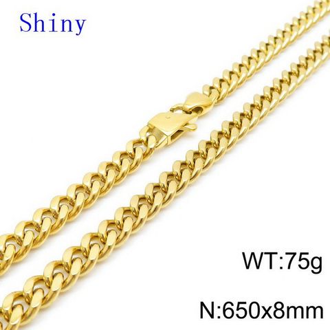 Titanium Steel 18K Gold Plated Hip-Hop Retro Chain Solid Color Necklace