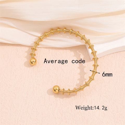 Simple Style Solid Color 201 Stainless Steel 18K Gold Plated Bracelets In Bulk