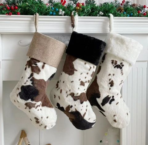 Christmas Cartoon Style Cute Cow Pattern Polyester Indoor Party Festival Christmas Socks
