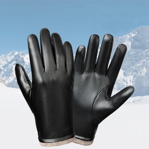 Hombres Estilo Clásico Color Sólido Guantes 1 Juego