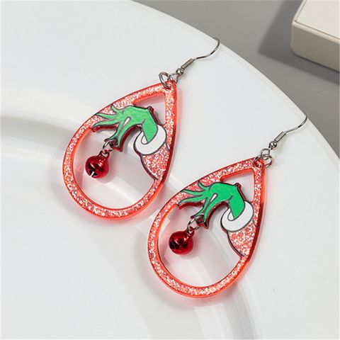 1 Pair Simple Style Classic Style Color Block Printing Arylic Drop Earrings