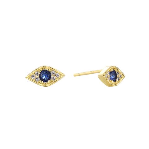 1 Pair Retro Simple Style Devil's Eye Plating Inlay Copper Rhinestones Zircon 18k Gold Plated Drop Earrings
