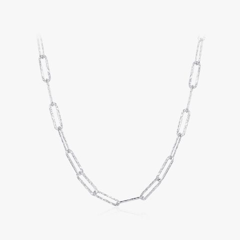 Ig Style Simple Style Geometric Solid Color Sterling Silver Plating Rhodium Plated Necklace
