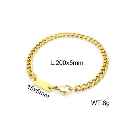 Simple Style Streetwear Geometric Titanium Steel 18K Gold Plated Men's Bracelets Necklace