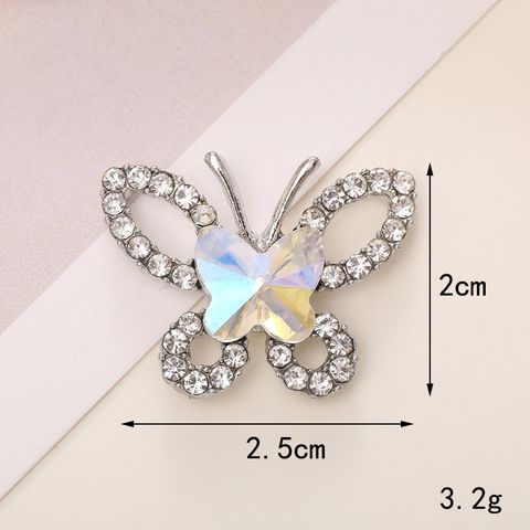 Simple Style Butterfly Metal Inlay Zircon Jewelry Accessories