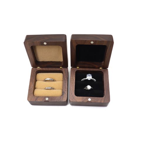 Retro Roman Style Solid Color Wood Jewelry Boxes