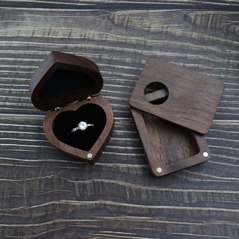 Elegant Heart Shape Wood Jewelry Boxes