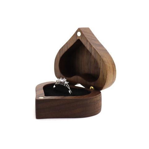Retro Heart Shape Wood Jewelry Boxes