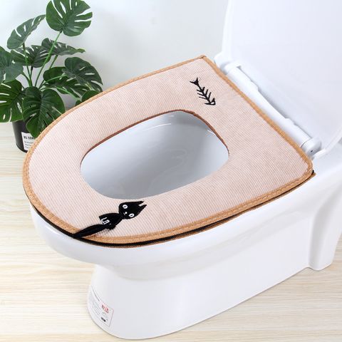 Casual Animal Pvc Corduroy Toilet Mat