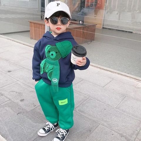 Casual Animal Cartoon Solid Color Polyester Boys Clothing Sets