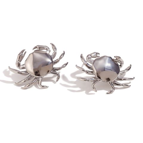 Basic Classic Style Streetwear Crab Stainless Steel Plating 18k Gold Plated Earrings Necklace