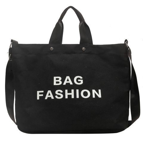 Women's Canvas Letter Streetwear Square Zipper Handbag