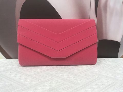 White Yellow Red Flannel Chevron Square Clutch Evening Bag