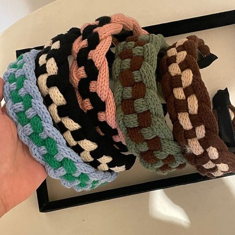 Vintage Style Color Block Knit Hair Band