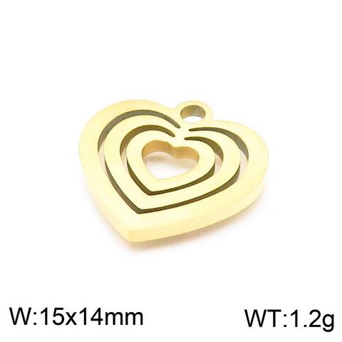 1 Piece Stainless Steel 18K Gold Plated Heart Shape