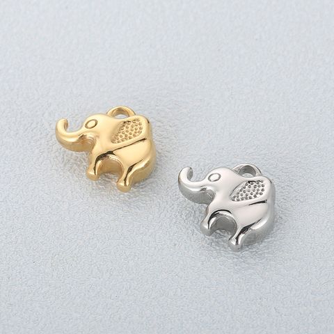 1 Piece Stainless Steel 18K Gold Plated Elephant