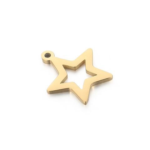 1 Piece Stainless Steel 18K Gold Plated Star