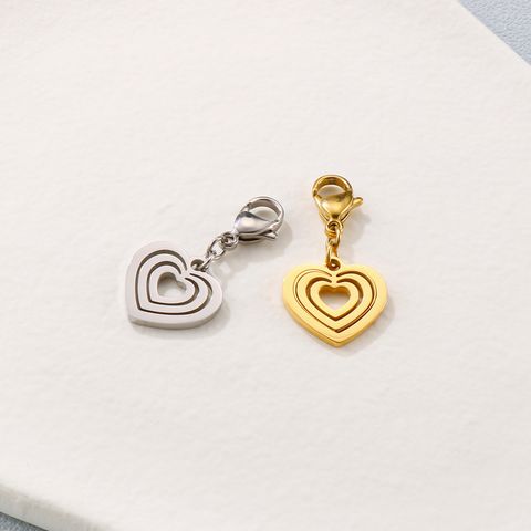 1 Piece Stainless Steel 18K Gold Plated Letter Heart Shape