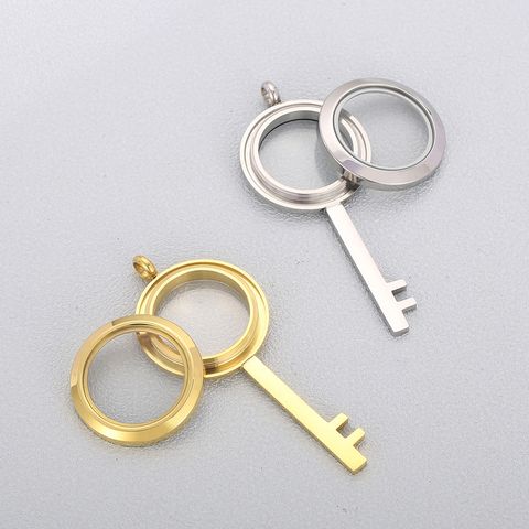 1 Piece Stainless Steel 18K Gold Plated Key