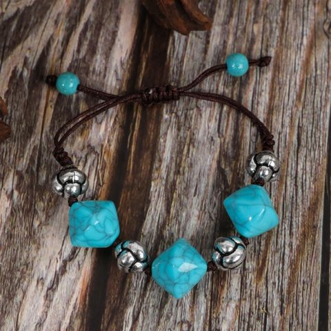 Retro Ethnic Style Geometric Turquoise Handmade Women's Bracelets Necklace