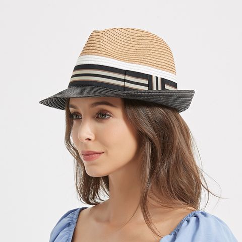 Women's Vacation Solid Color Big Eaves Fedora Hat