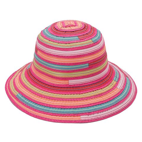 Women's Beach Stripe Big Eaves Straw Hat