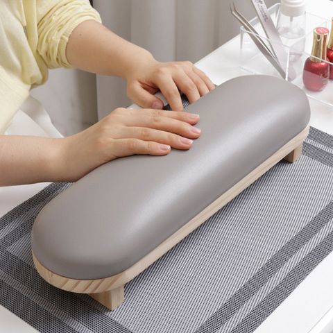 Vintage Style Solid Color Pu Manicure Hand Pillow 1 Piece