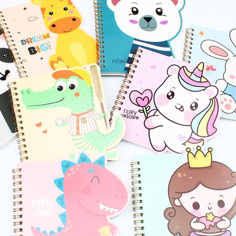 1 Piece Animal Class Learning Paper Cute Pastoral Loose Spiral Notebook