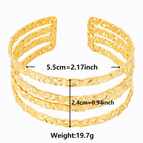 Simple Style Solid Color Stainless Steel Plating 18k Gold Plated Bangle