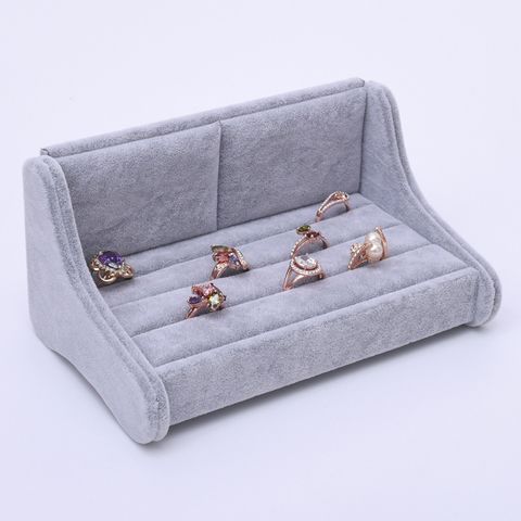 Casual Solid Color Flannel Jewelry Boxes
