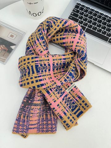 Unisex Sweet Simple Style Plaid Polyester Scarf