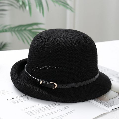 Women's Lady Solid Color Crimping Bucket Hat