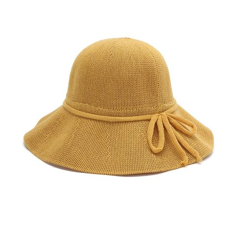 Women's Lady Solid Color Big Eaves Bucket Hat