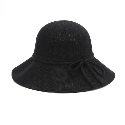 Women's Lady Solid Color Big Eaves Bucket Hat