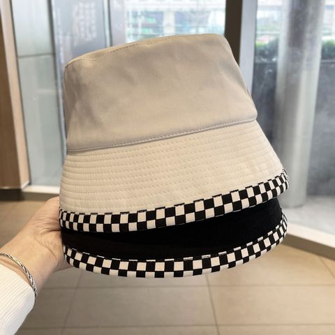 Women's Streetwear Lattice Flat Eaves Bucket Hat
