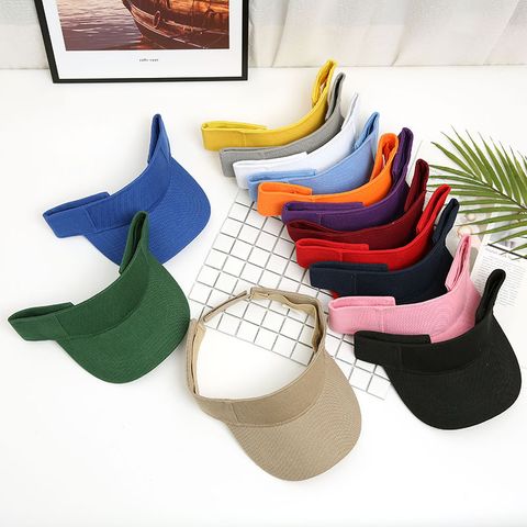Unisex Simple Style Solid Color Curved Eaves Sun Hat