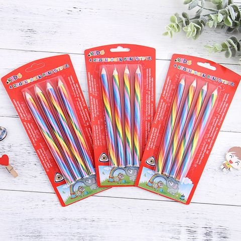 1 Set Colorful Class Learning Daily Wood Pastoral Pencil