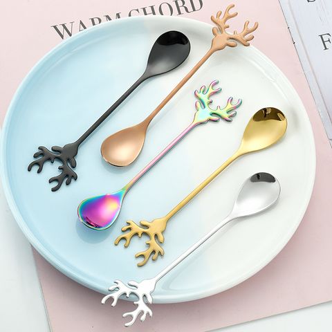 Christmas Cute Solid Color Stainless Steel Spoon 1 Piece
