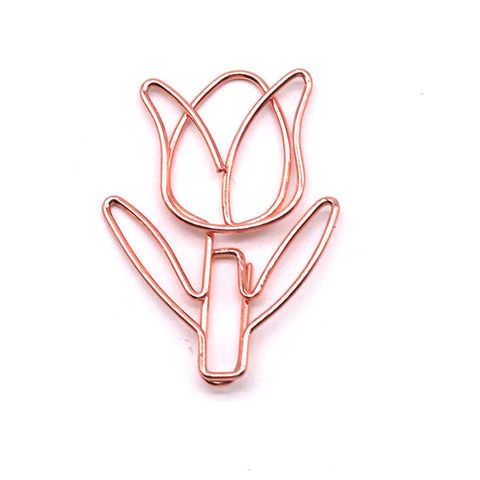 1 Piece Solid Color Class Learning Metal Pastoral Paper Clip