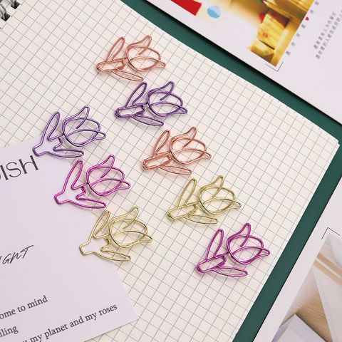 1 Piece Solid Color Class Learning Metal Pastoral Paper Clip