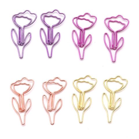 1 Piece Solid Color Class Learning School Metal Pastoral Paper Clip
