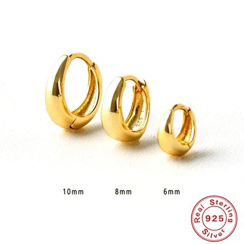1 Piece Casual Solid Color Plating Sterling Silver Earrings