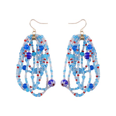 1 Pair Casual Hip-hop Geometric Beaded Handmade Plastic Wax Line Drop Earrings