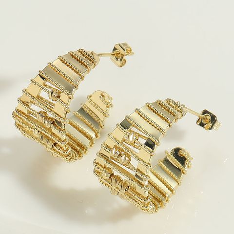 1 Pair Elegant Simple Style Geometric Flower Tassel Plating Brass Artificial Pearls Zircon 14k Gold Plated Drop Earrings Ear Studs