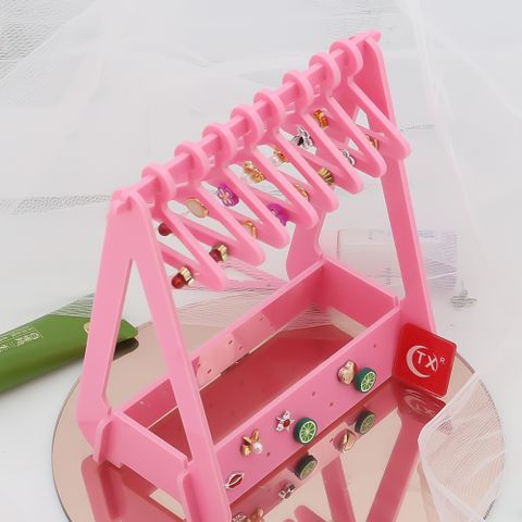 Cute Simple Style Solid Color Plastic Jewelry Rack
