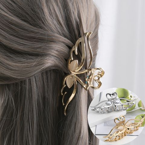 Women's Lady Swan Metal Plating Hair Claws