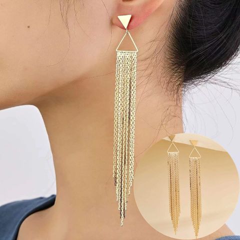 1 Pair Lady Tassel Copper Drop Earrings