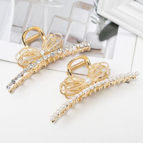 Women's Simple Style Bow Knot Metal Plating Hair Claws