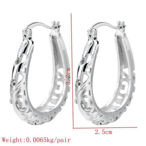 1 Pair Ig Style U Shape Plating Copper White Gold Plated Earrings