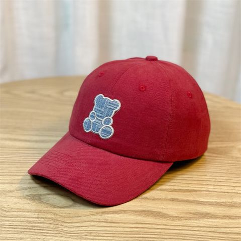 Unisex Cute Retro Bear Embroidery Curved Eaves Baseball Cap